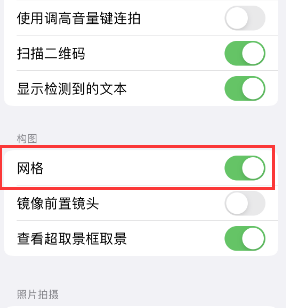 利津苹果手机维修网点分享iPhone如何开启九宫格构图功能